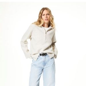 H&M half zip cream sweater